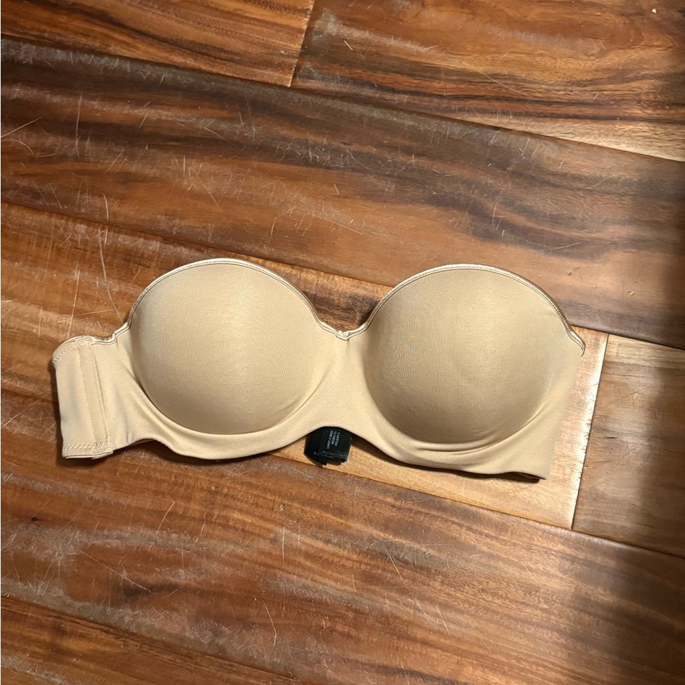 Natori Strapless T-Shirt Bra 34B Nude Convertible Underwire (0678)